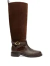 Stuart Weitzman Benni Riding Boots In Brown