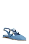 Stuart Weitzman Benni Denim Mary Jane Ballerina Flats In Washed