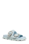 Stuart Weitzman Benni Denim Sport Slides In Light Blue