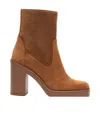 Stuart Weitzman Betenny 80 Zipper Ankle Boots In Brown
