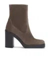 Stuart Weitzman Betenny 80 Zipper Ankle Boots In Brown