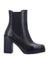 Stuart Weitzman Bethenny Leather Platform Chelsea Booties In Black