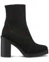 Stuart Weitzman Bethenny 80 Suede Zip Bootie In Black