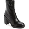 Stuart Weitzman Bethenny 80 Zip Bootie In Black Smooth Calf