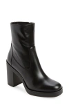 Stuart Weitzman Bethenny 80 Zip Bootie In Black Smooth Calf