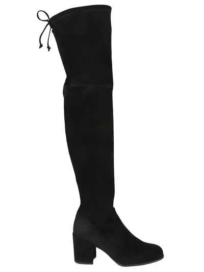 Stuart Weitzman Over The Knee Heeled Boots In Black Suede