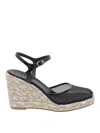 Stuart Weitzman Black Bareitall Wedge Espadrilles In Black