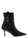 Stuart Weitzman Black Bootie With Buckle Detail And Stiletto Heel