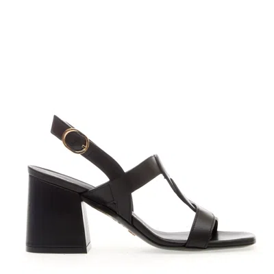 Stuart Weitzman Black Braided Leather Sandal Heel 75 Mm