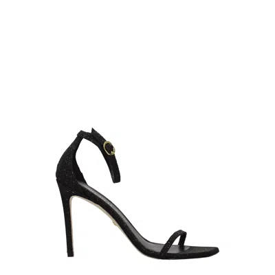 Stuart Weitzman Black Crystals Sandal