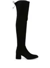 Stuart Weitzman Womens Black Tieland Suede Over-the-knee Boots In Black