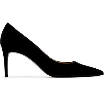 Stuart Weitzman Stuart Suede Point-toe Pumps In Black