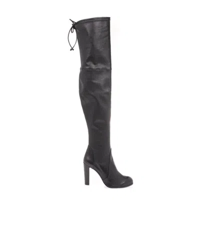 Stuart Weitzman Black Lace-up Boots