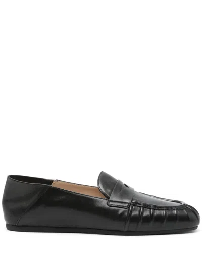 Stuart Weitzman Black Lamb Leather Loafers