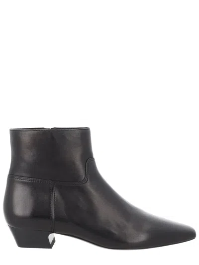 Stuart Weitzman Black Lamb Lthr Cow Lthr Boots