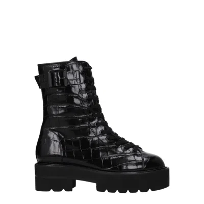 Stuart Weitzman Black Leather Ankle