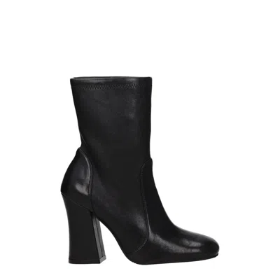Stuart Weitzman Black Leather Ankle