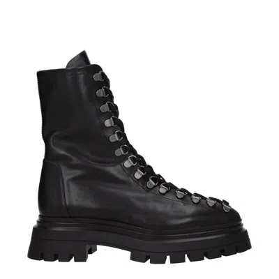 Stuart Weitzman Black Leather Ankle