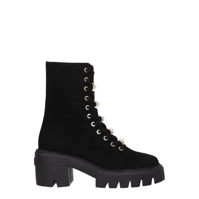Stuart Weitzman Black Leather Ankle