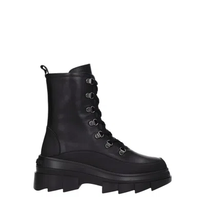 Stuart Weitzman Black Leather Ankle