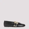 Stuart Weitzman Double-buckle Ballet Flats In Black