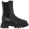 Stuart Weitzman Chunky Sole Ankle Boot With Elastic Panels In Black