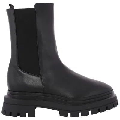 Stuart Weitzman Black Leather Bedford Bootie