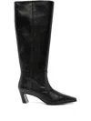 Stuart Weitzman Knee-high Ankle Boots With Pointed Toe In Black