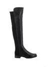 Stuart Weitzman Black Leather Boots In Black
