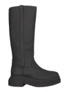 Stuart Weitzman Black Leather Boots In Black
