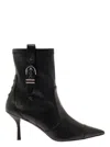 Stuart Weitzman Black Bootie With Buckle Detail And Stiletto Heel In Smooth Leather Woman In Black