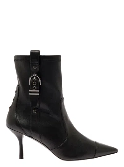 STUART WEITZMAN BLACK LEATHER BOOTS