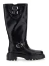 Stuart Weitzman 'emerson' Black Chunky Sole Boots With Logo In Black