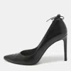 Stuart Weitzman Black Leather Bow Pointed Toe Pumps In Black