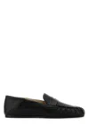 Stuart Weitzman Almond Toe Leather Loafer With Textured Detailing