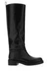 Stuart Weitzman Stylish Knee-high Leather Block Heel Boots In Black