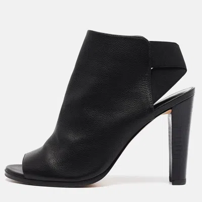 Stuart Weitzman Black Leather Cutout Elastic Booties