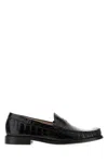Stuart Weitzman Lottie Loafers Crocodile Texture Leather Sole In Black