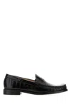 Stuart Weitzman Black Leather Lottie Loafers In Black
