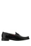 Stuart Weitzman Lottie Loafers Crocodile Texture Leather Sole In Black