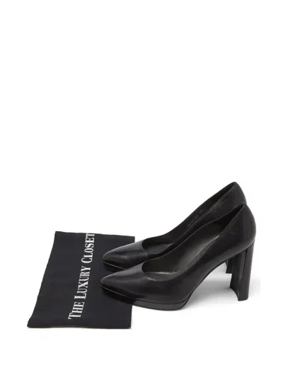 Pre-owned Stuart Weitzman Black Leather Platform Pumps