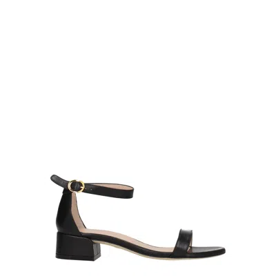 Stuart Weitzman Black Leather Sandal