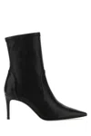 Stuart Weitzman 85 Stretch Bootie Ankle Leather Embroidery In Black