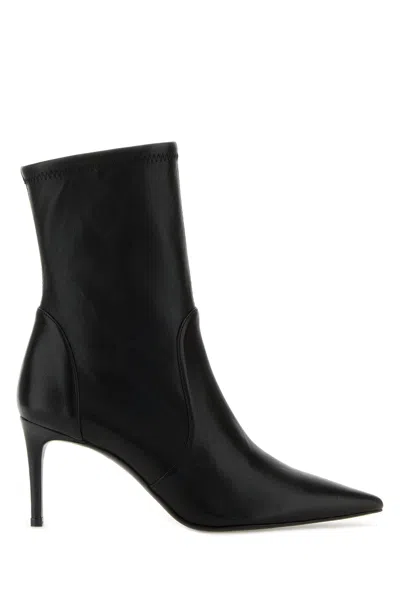 STUART WEITZMAN STUART WEITZMAN BLACK LEATHER STUART POWER ANKLE BOOTS