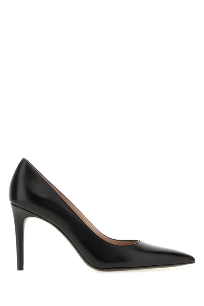 Stuart Weitzman Stuart Pumps In Leather With 8.5 Cm Heel In Black