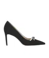Stuart Weitzman Black Logo High Heels In Black