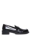 STUART WEITZMAN BLACK PALMER LOAFERS WITH ROUND TOE