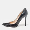 Stuart Weitzman Black Patent Leather Pointed Toe Pumps In Black