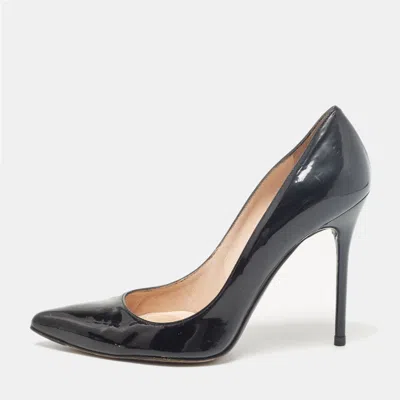 Stuart Weitzman Black Patent Leather Pointed Toe Pumps