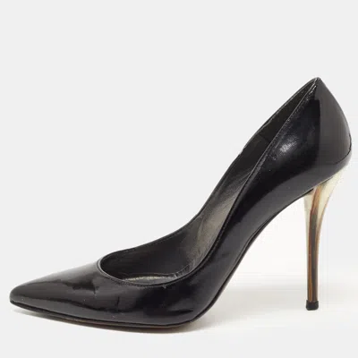 Stuart Weitzman Black Patent Leather Slip On Pumps